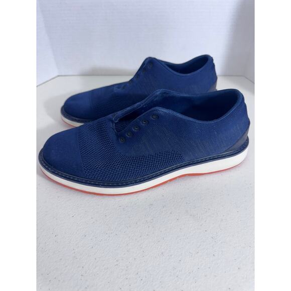 "SWIMS" Mens Barry Oxford Navy Knit Mesh Dress Lace Up NO INSOLES NO LACES SZ 9 - Picture 1 of 7